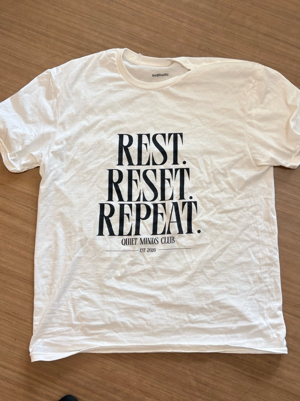 "Rest Reset Repeat" White Graphic Tee